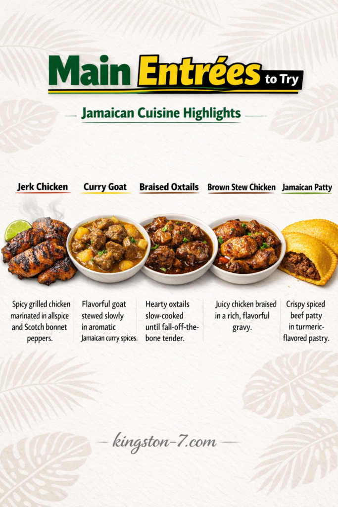 main entrées Jamaican cuisine