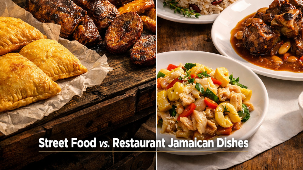 street food vs restaurant jamaican dishes