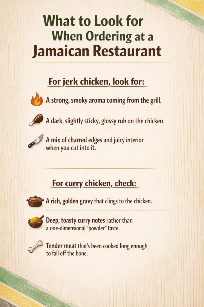 what to look for when ordering at a Jamaican restaurant