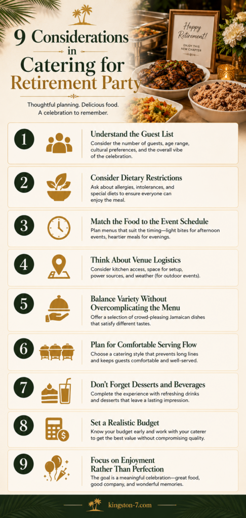 9 considerations in catering for retirement party